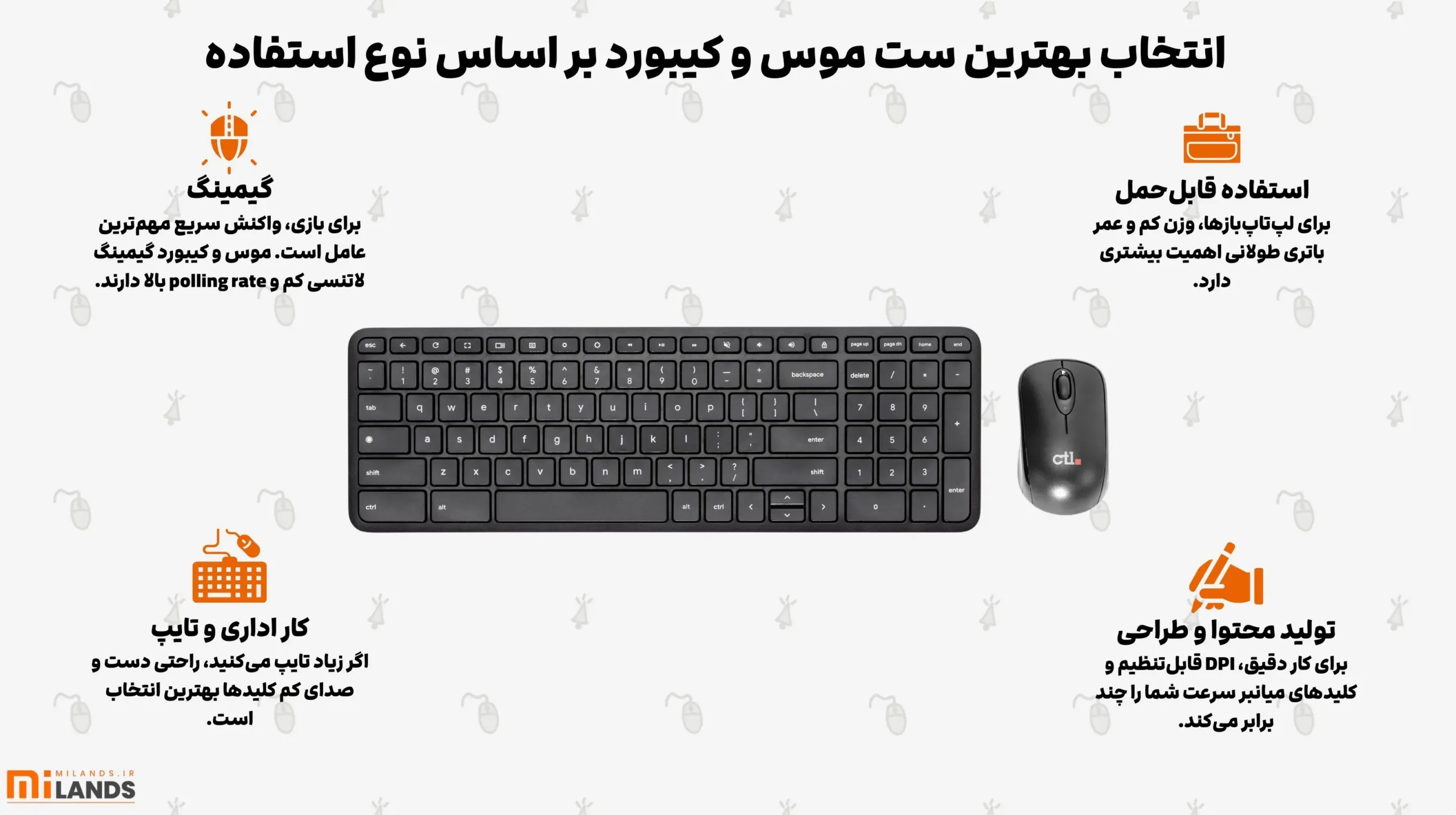 اول: مشخص کنید چه کاری با ست موس و کیبورد انجام می‌دهید