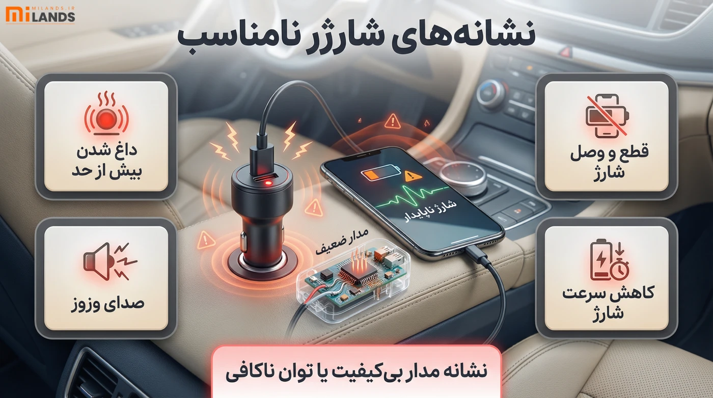 Car Charger Buying Guide – MiLands (3) نشانههای شارژر نامناسب
