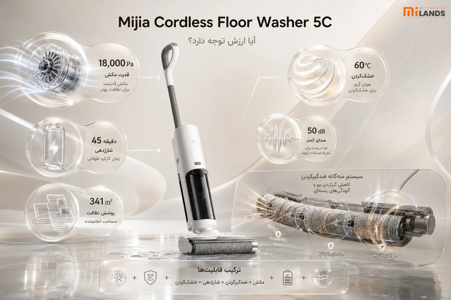 آیا Mijia Cordless Floor Washer 5C ارزش توجه دارد؟