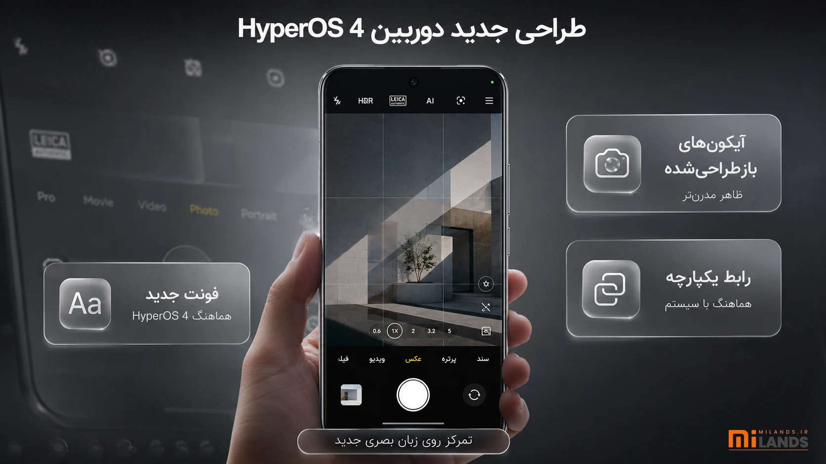 Xiaomi HyperOS 4 Camera App Redesign – MiLands (1) طراحی جدید دوربین HyperOS 4 چه تغییراتی دارد؟