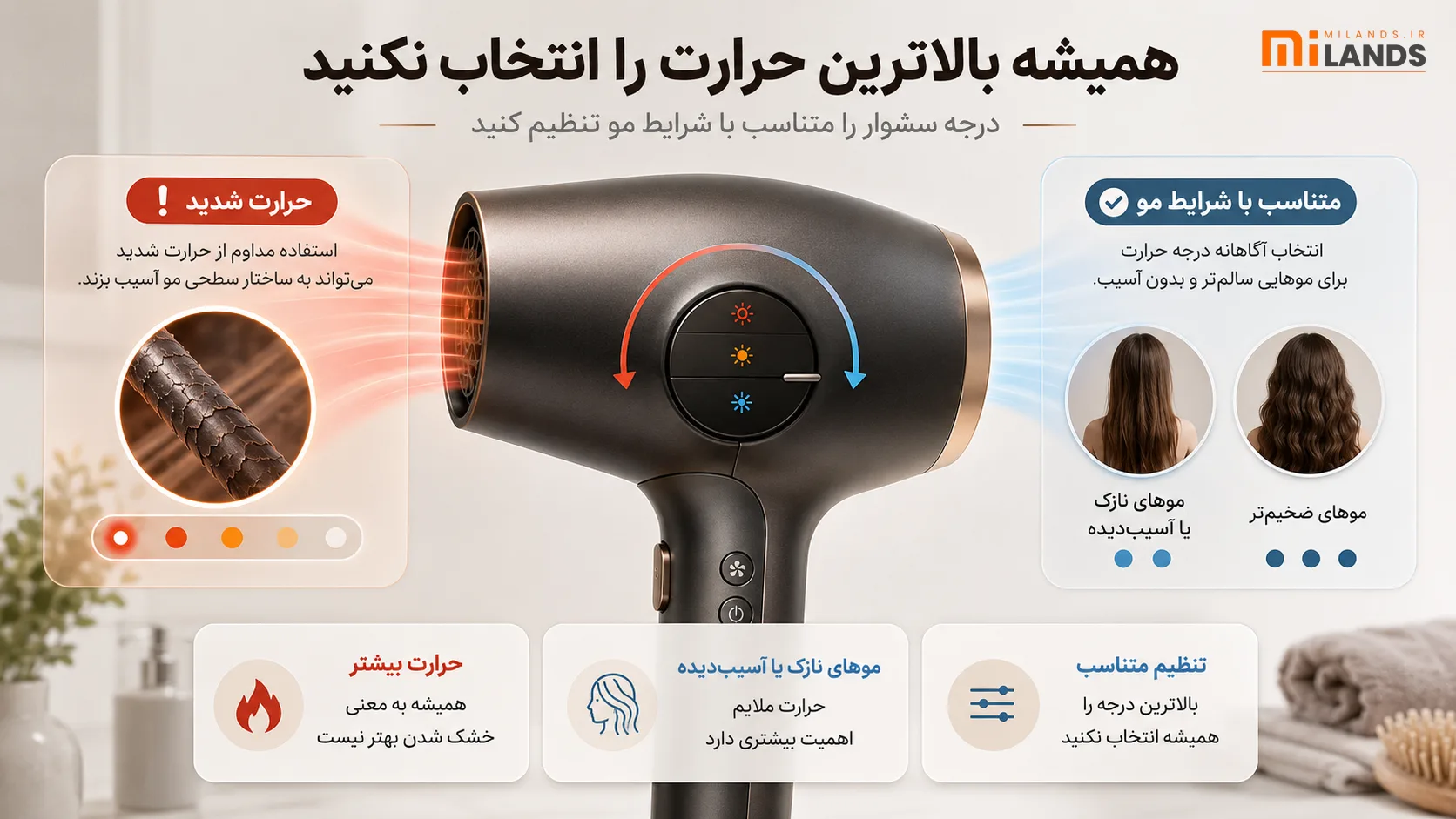 ۲. استفاده همیشگی از بالاترین درجه حرارت