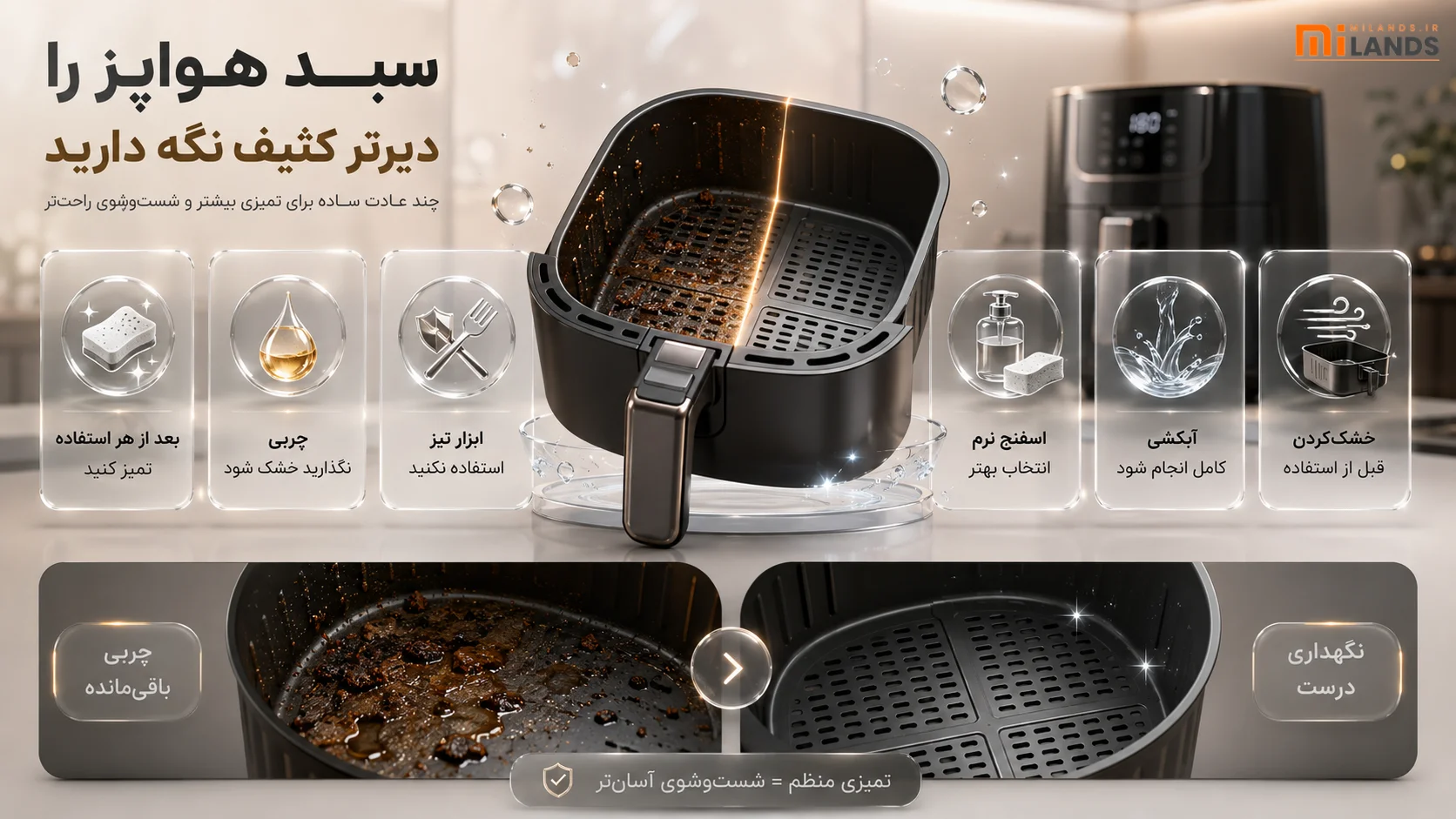 چند نکته برای اینکه سبد هواپز دیرتر کثیف شود